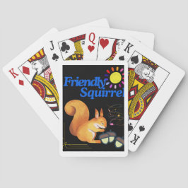 Friendly Squirrel verzamelt noten Pokerkaarten