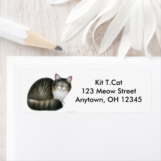 Friendly Tabby Cat Label (Insitu)