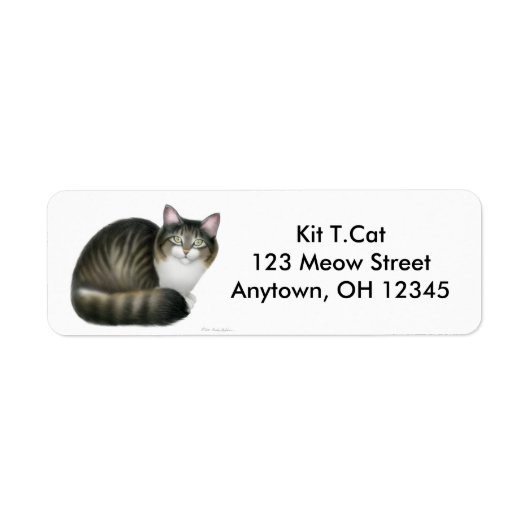 Friendly Tabby Cat Label (Voorkant)