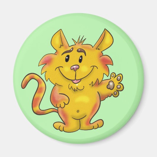 Friendly Tabby Cat Magneet (Voorkant)