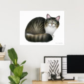 Friendly Tabby Cat Print (Thuiskantoor)