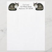 Friendly Tabby Cats Letterhead Briefhoofd Ontwerp (Voorkant)