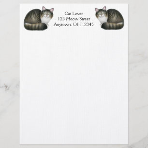 Friendly Tabby Cats Letterhead Briefhoofd Ontwerp