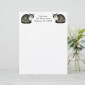 Friendly Tabby Cats Letterhead Briefhoofd Ontwerp (Staand voorkant)