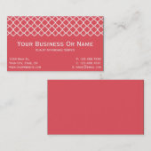 Friendly Tone Persimmon roze and White Quatrefoil Visitekaartje (Voorkant / Achterkant)
