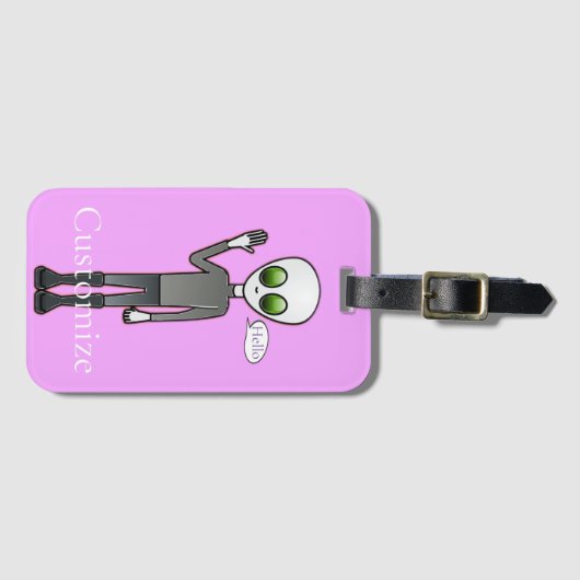 Friendly Waving Alien Thunder_Cove Bagagelabel (Voorkant (horizontaal))