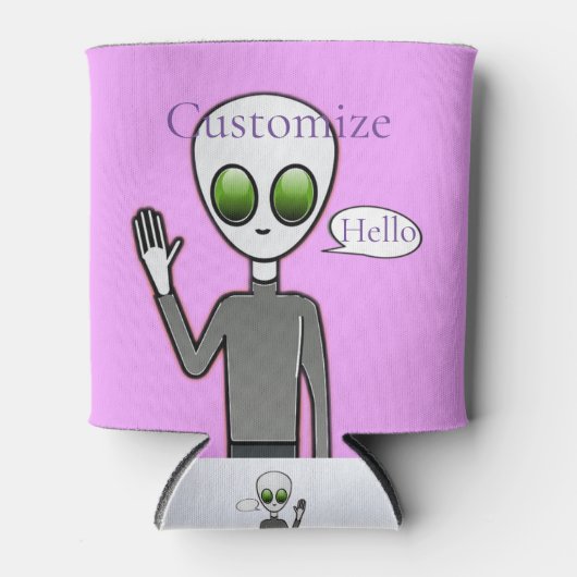 Friendly Waving Alien Thunder_Cove Blikjeskoeler (Voorkant)