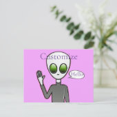 Friendly Waving Alien Thunder_Cove Briefkaart (Staand voorkant)