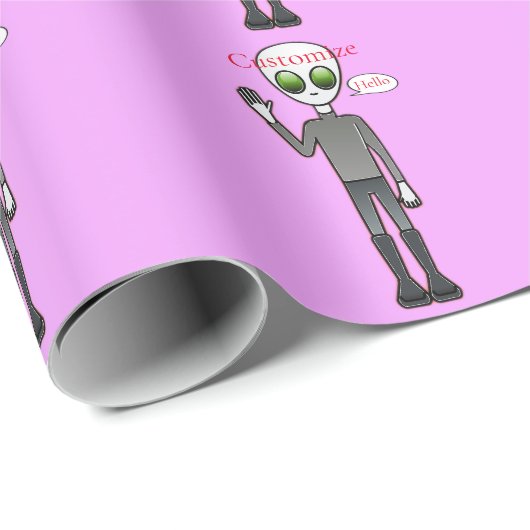 Friendly Waving Alien Thunder_Cove Cadeaupapier (Rol Hoek)