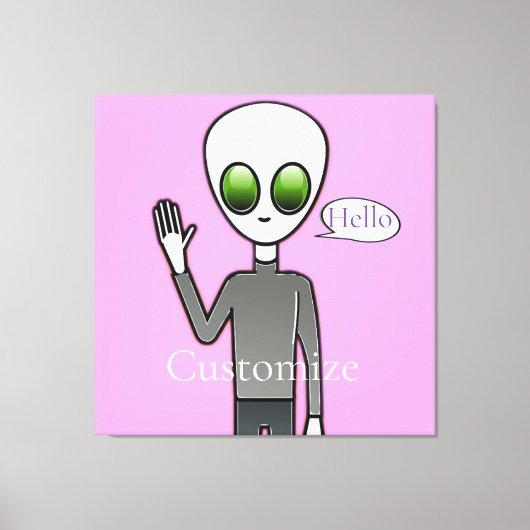 Friendly Waving Alien Thunder_Cove Canvas Afdruk (Voorkant)