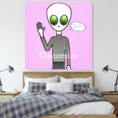 Friendly Waving Alien Thunder_Cove Canvas Afdruk (Insitu (Slaapkamer))
