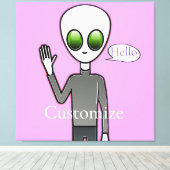 Friendly Waving Alien Thunder_Cove Canvas Afdruk (Insitu (Houten vloer))