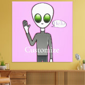 Friendly Waving Alien Thunder_Cove Canvas Afdruk (Insitu (Woonkamer))