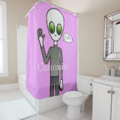 Friendly Waving Alien Thunder_Cove Douchegordijn (In situ)