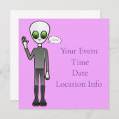 Friendly Waving Alien Thunder_Cove Kaart (Voorkant / Achterkant)