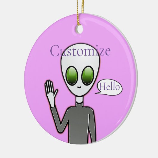 Friendly Waving Alien Thunder_Cove Keramisch Ornament (Links)