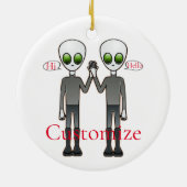 Friendly Waving Alien Thunder_Cove Keramisch Ornament (Achterkant)