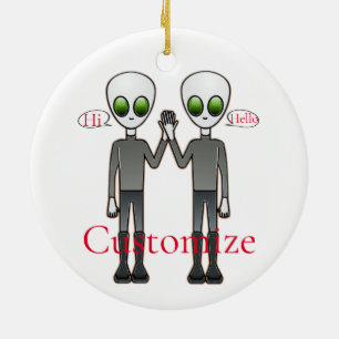 Friendly Waving Alien Thunder_Cove Keramisch Ornament