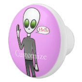 Friendly Waving Alien Thunder_Cove Keramische Knop (Rechts)