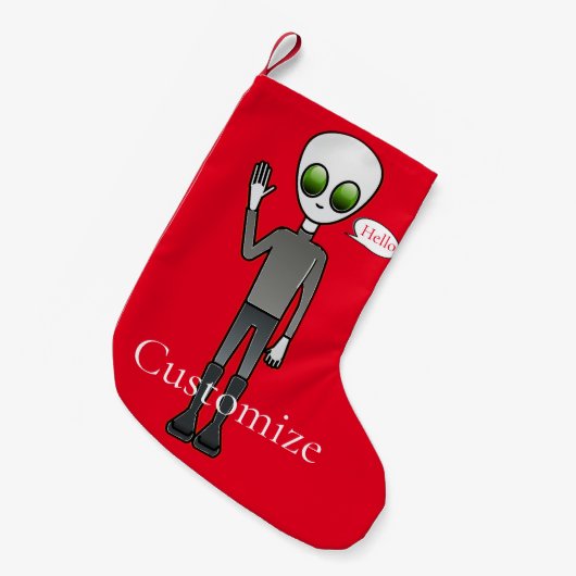 Friendly Waving Alien Thunder_Cove Kleine Kerstsok (Voorkant (Hangend))