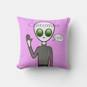 Friendly Waving Alien Thunder_Cove Kussen