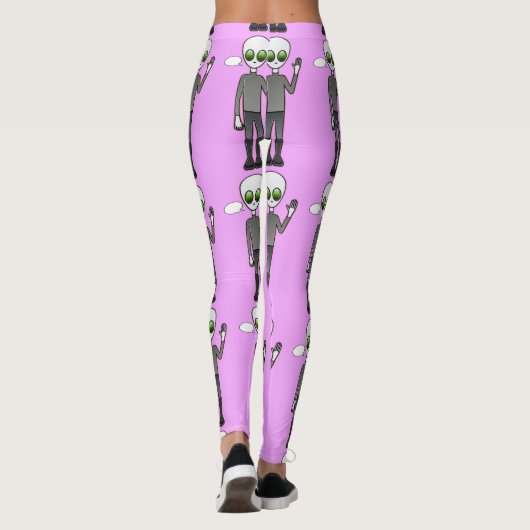 Friendly Waving Alien Thunder_Cove Leggings (Achterkant)