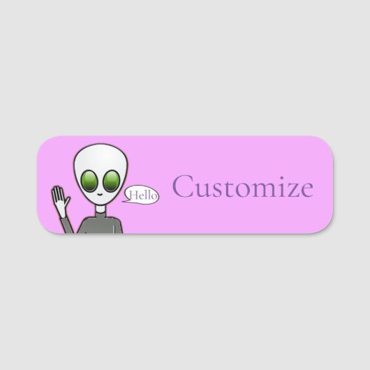 Friendly Waving Alien Thunder_Cove Naamplaatje (Voorkant)