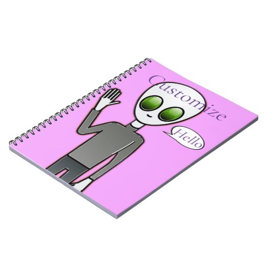 Friendly Waving Alien Thunder_Cove Notitieboek (Linkerzijde)