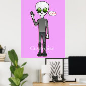 Friendly Waving Alien Thunder_Cove Poster (Thuiskantoor)