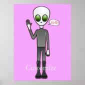 Friendly Waving Alien Thunder_Cove Poster (Voorkant)