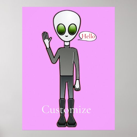 Friendly Waving Alien Thunder_Cove Poster (Voorkant)