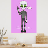 Friendly Waving Alien Thunder_Cove Poster (Keuken)