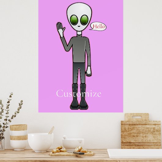 Friendly Waving Alien Thunder_Cove Poster (Keuken)