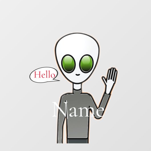 Friendly Waving Alien Thunder_Cove Raamsticker (Vel)