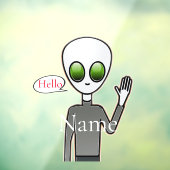 Friendly Waving Alien Thunder_Cove Raamsticker (Vel 3)
