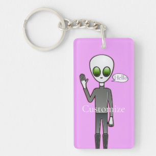Friendly Waving Alien Thunder_Cove Sleutelhanger