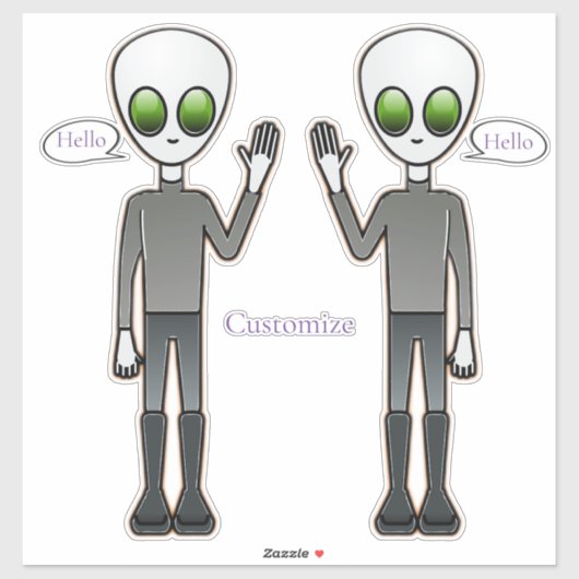Friendly Waving Alien Thunder_Cove Sticker (Vel)
