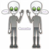 Friendly Waving Alien Thunder_Cove Sticker (Voorkant)
