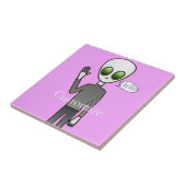 Friendly Waving Alien Thunder_Cove Tegeltje (Zijkant)