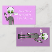 Friendly Waving Alien Thunder_Cove Visitekaartje (Voorkant / Achterkant)