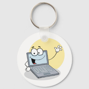 Friendly Waving Laptop Sleutelhanger
