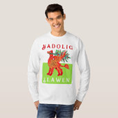 Friendly Welsh Red Dragon, voeg jouw tekst Kerstmi T-shirt (Voorkant volledig)