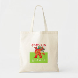 Friendly Welsh Red Dragon, voeg jouw tekst Kerstmi Tote Bag