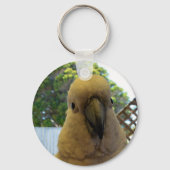 Friendly White Australian Cockato, Keyring Sleutelhanger (Voorkant)