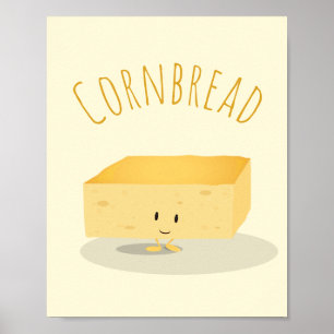 Friendly Yellow Cornbrood Square Word Poster