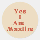 Friendly "Yes I AM Muslim" Identity Sticker (Voorkant)