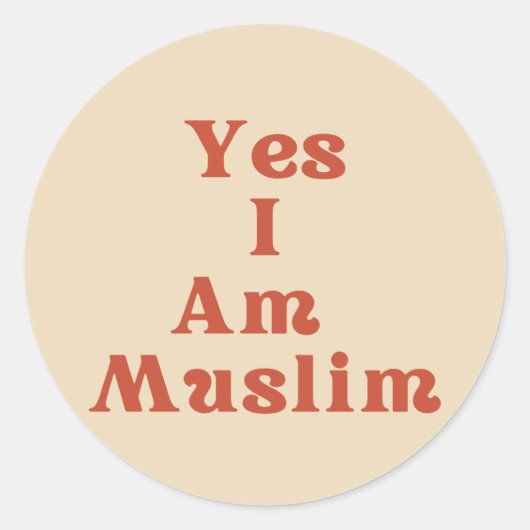 Friendly "Yes I AM Muslim" Identity Sticker (Voorkant)