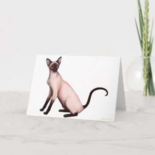 Friendly Young Siamese Cat Card Kaart
