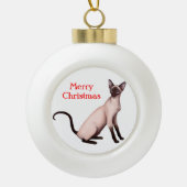 Friendly Young Siamese Cat Kerstannament Keramische Bal Ornament (Voorkant)