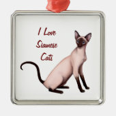 Friendly Young Siamese Cat Ornament (Voorkant)